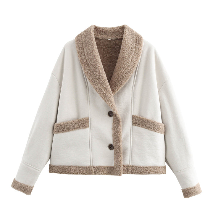 Ladies Short Coat with Buttons and Pockets