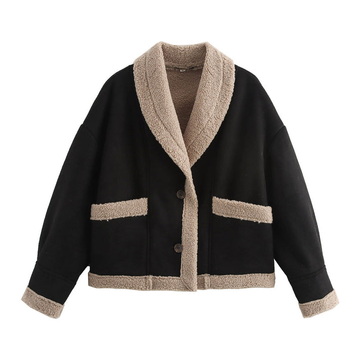 Ladies Short Coat with Buttons and Pockets