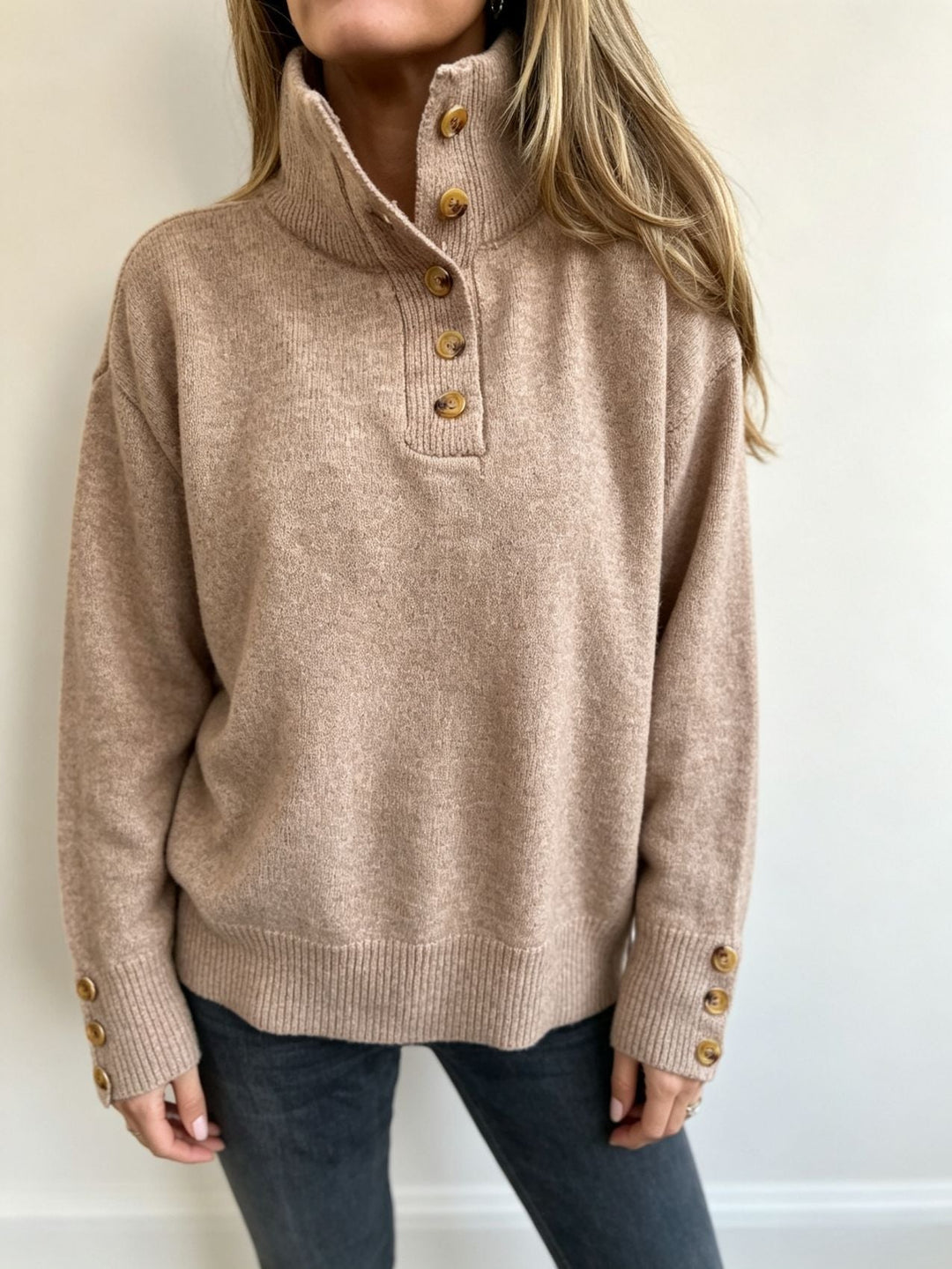 Maja | Women's Long Sleeve Sweater with Buttons