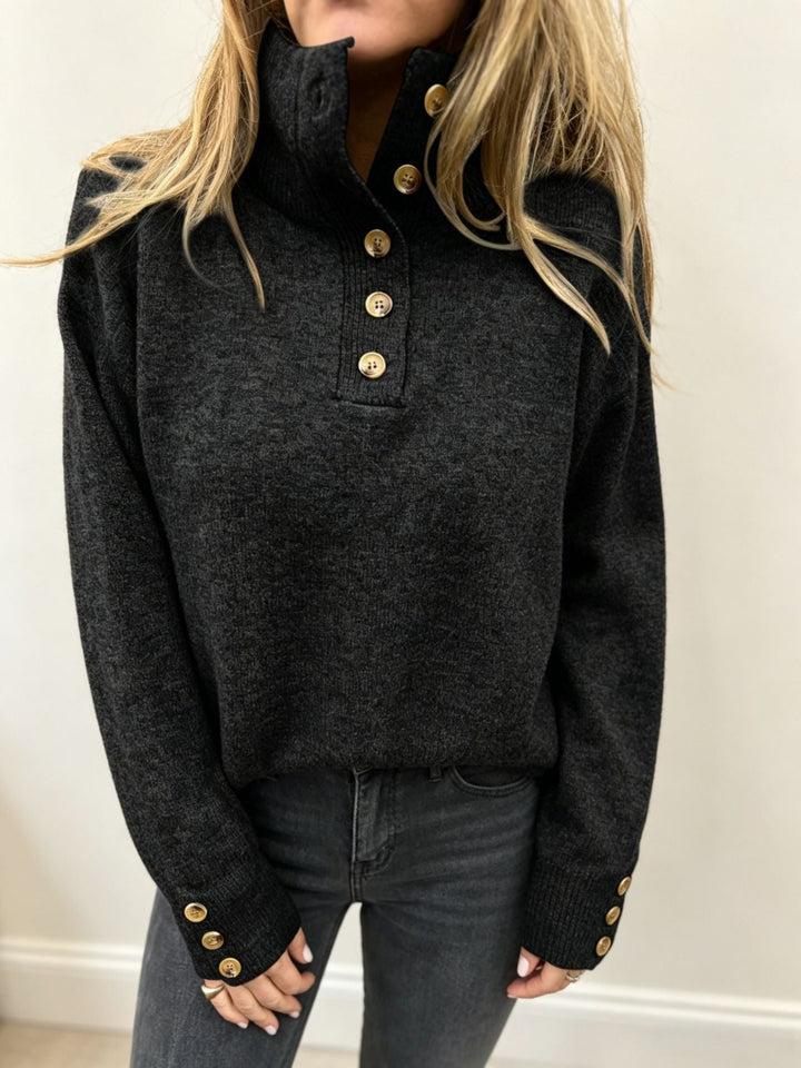 Maja | Women's Long Sleeve Sweater with Buttons