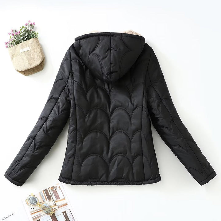 Ladies Long Sleeve Jacket with Hood and Pockets