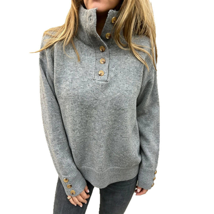 Maja | Women's Long Sleeve Sweater with Buttons