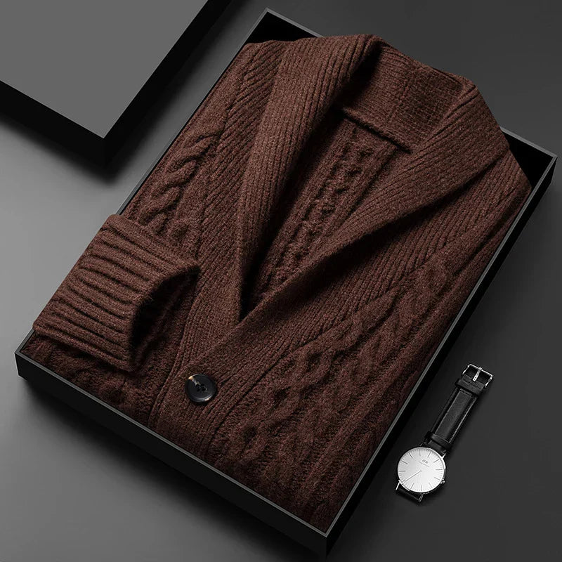 Château Côte Jacquard Knitted Cardigan