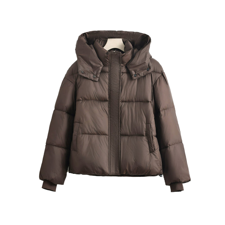 Ladies' Short Quilted Jacket with Removable Collar Padding
