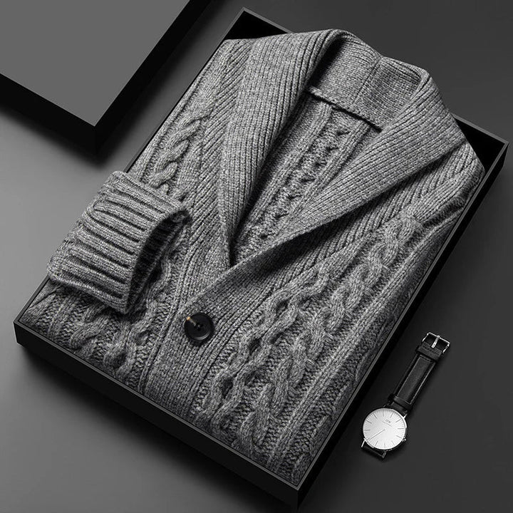 Château Côte Jacquard Knitted Cardigan