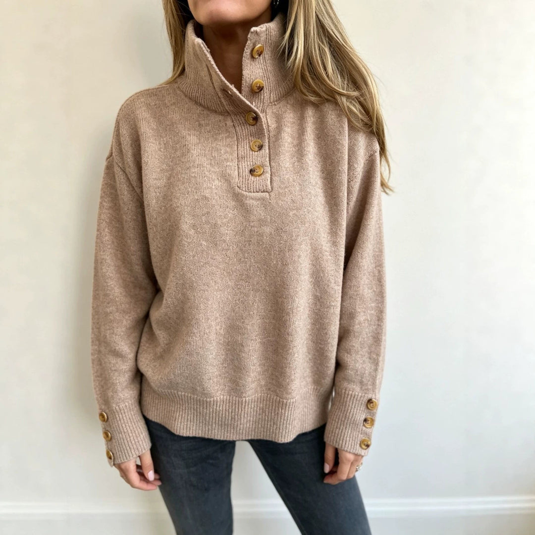 Maja | Women's Long Sleeve Sweater with Buttons