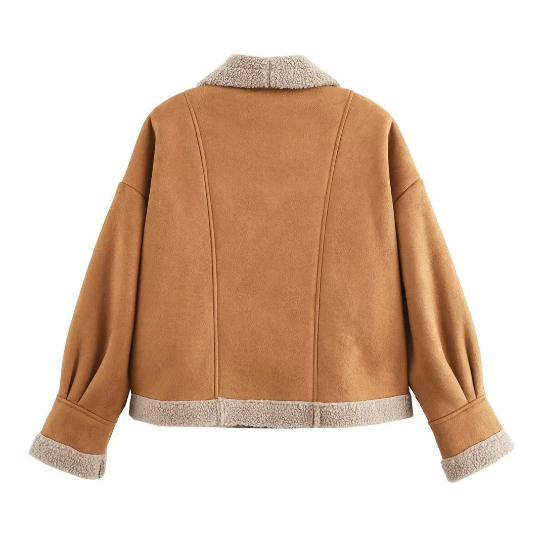 Ladies Short Coat with Buttons and Pockets