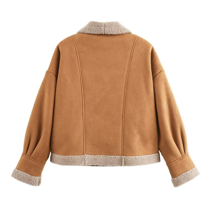 Ladies Short Coat with Buttons and Pockets