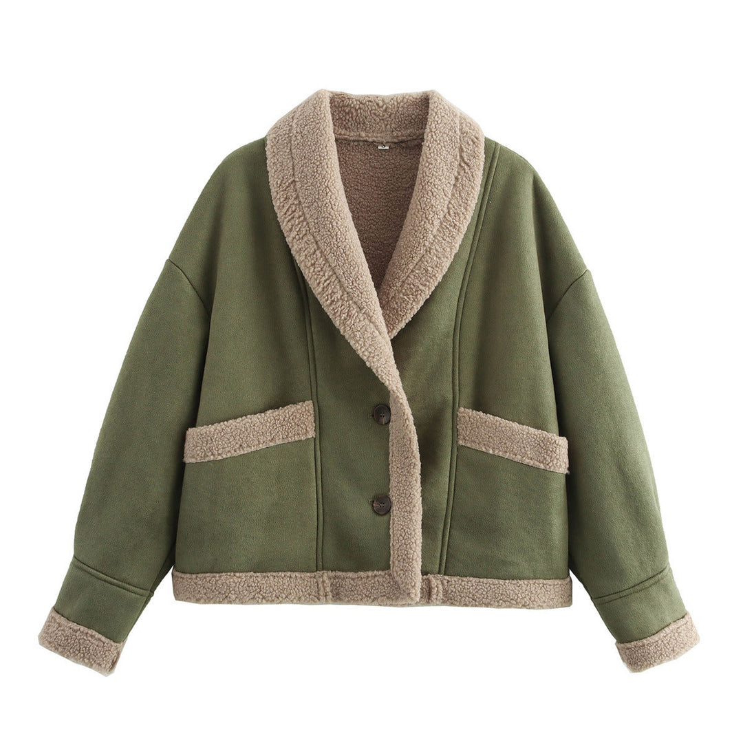 Ladies Short Coat with Buttons and Pockets