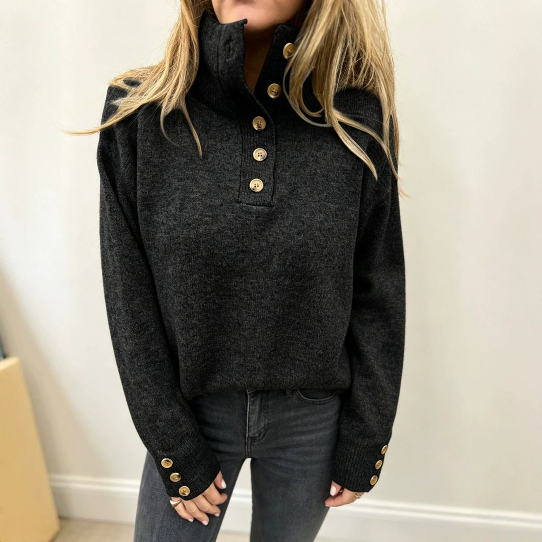 Maja | Women's Long Sleeve Sweater with Buttons