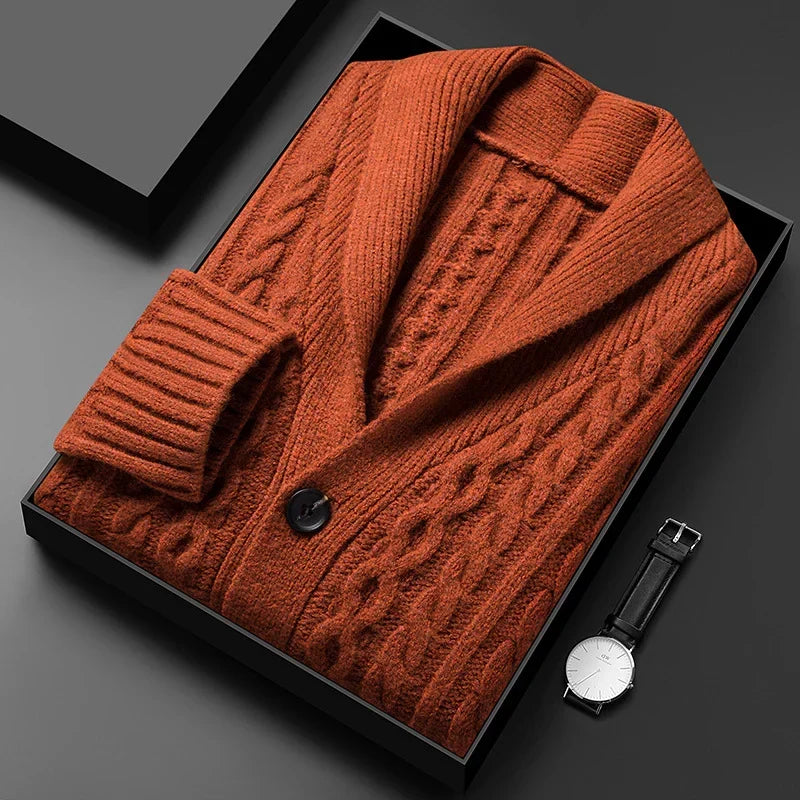 Château Côte Jacquard Knitted Cardigan