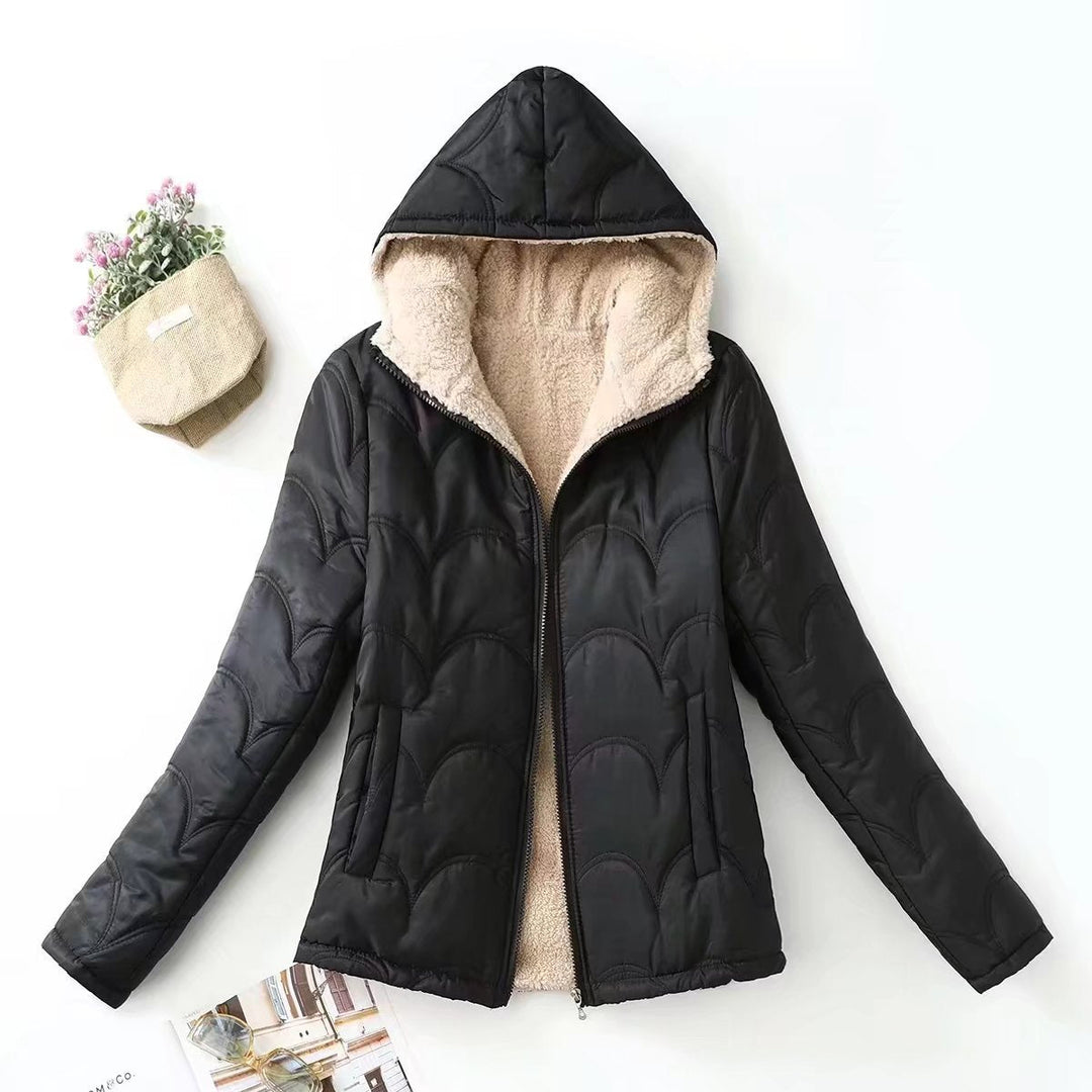 Ladies Long Sleeve Jacket with Hood and Pockets