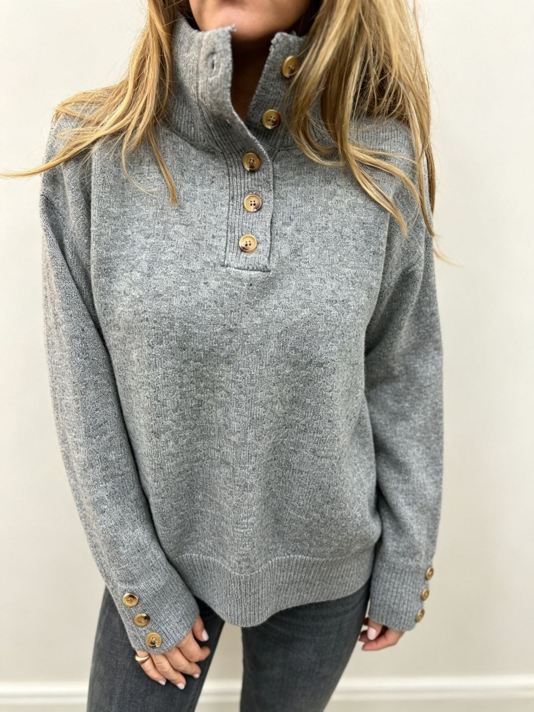Maja | Women's Long Sleeve Sweater with Buttons