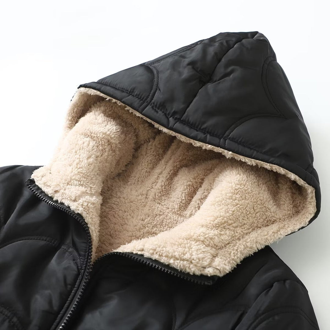 Ladies Long Sleeve Jacket with Hood and Pockets