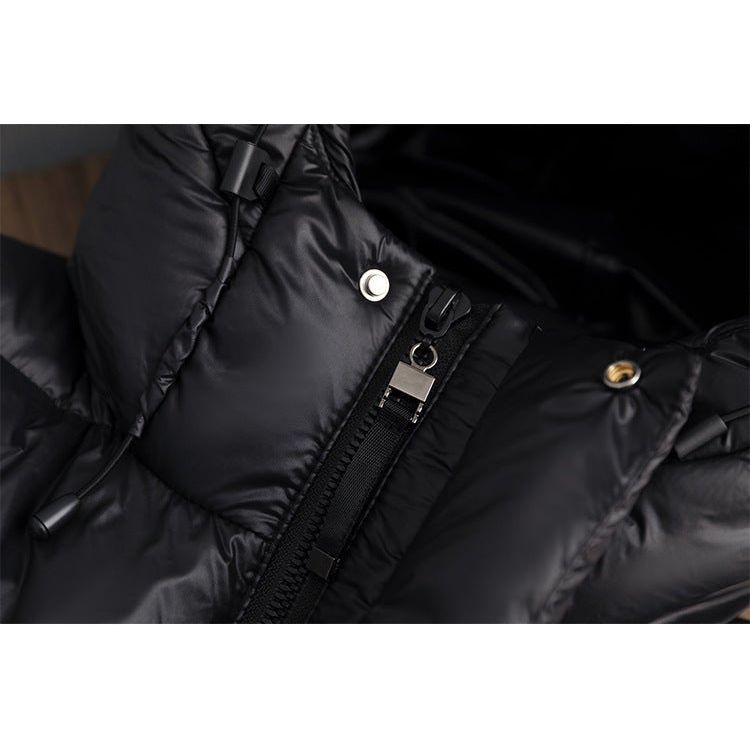 Ladies Long Padded Puffer Jacket with Hood
