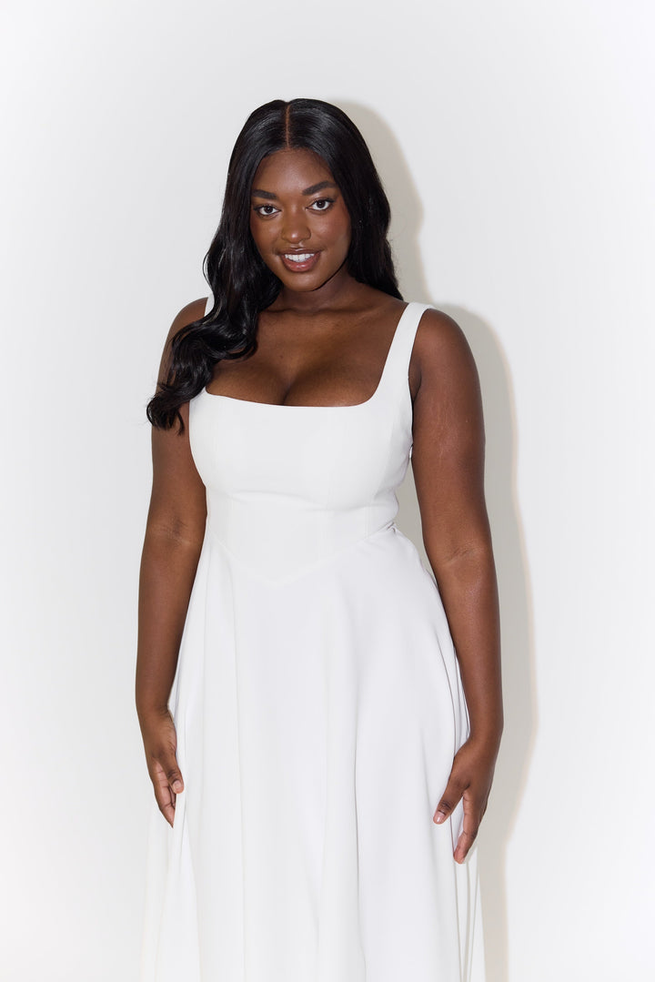 Timeless Square-Neck Georgette With Ultra-Flowy Silhouette And Comfort Midi Dress