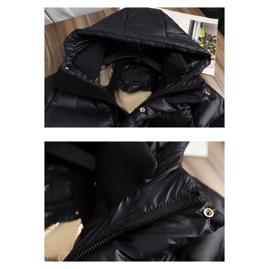 Ladies Long Padded Puffer Jacket with Hood