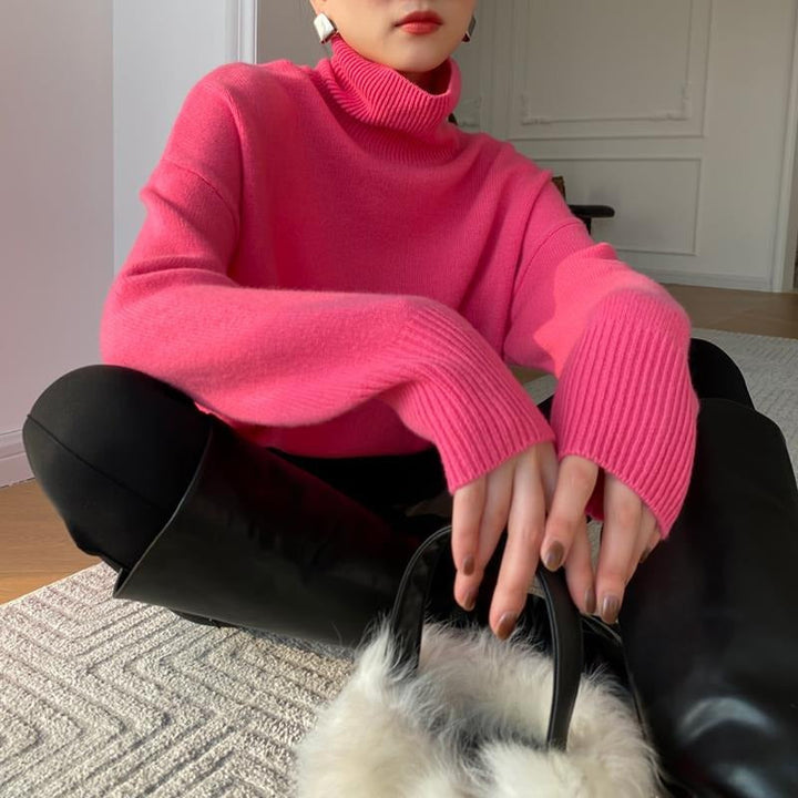Ladies Long Sleeve Turtleneck Sweater