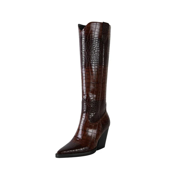 Westlyn Croc Leather Boots
