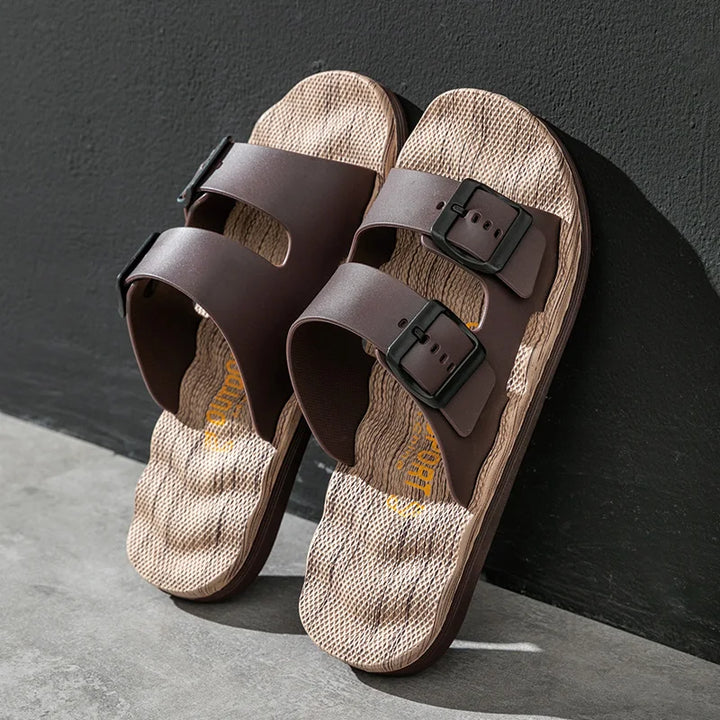 Van Belmont Orthopedic Leather Slippers