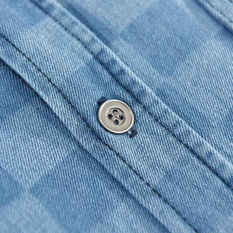Blue Horizon Checkered Button-Up Shirt