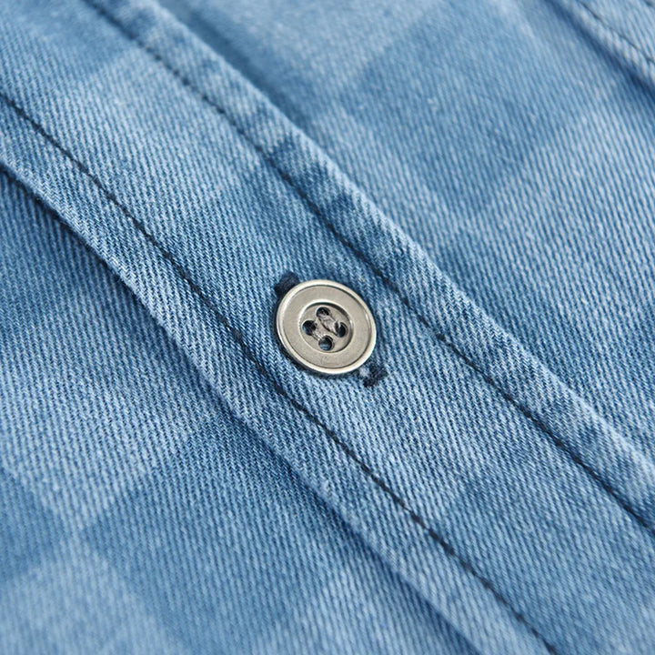 Blue Horizon Checkered Button-Up Shirt