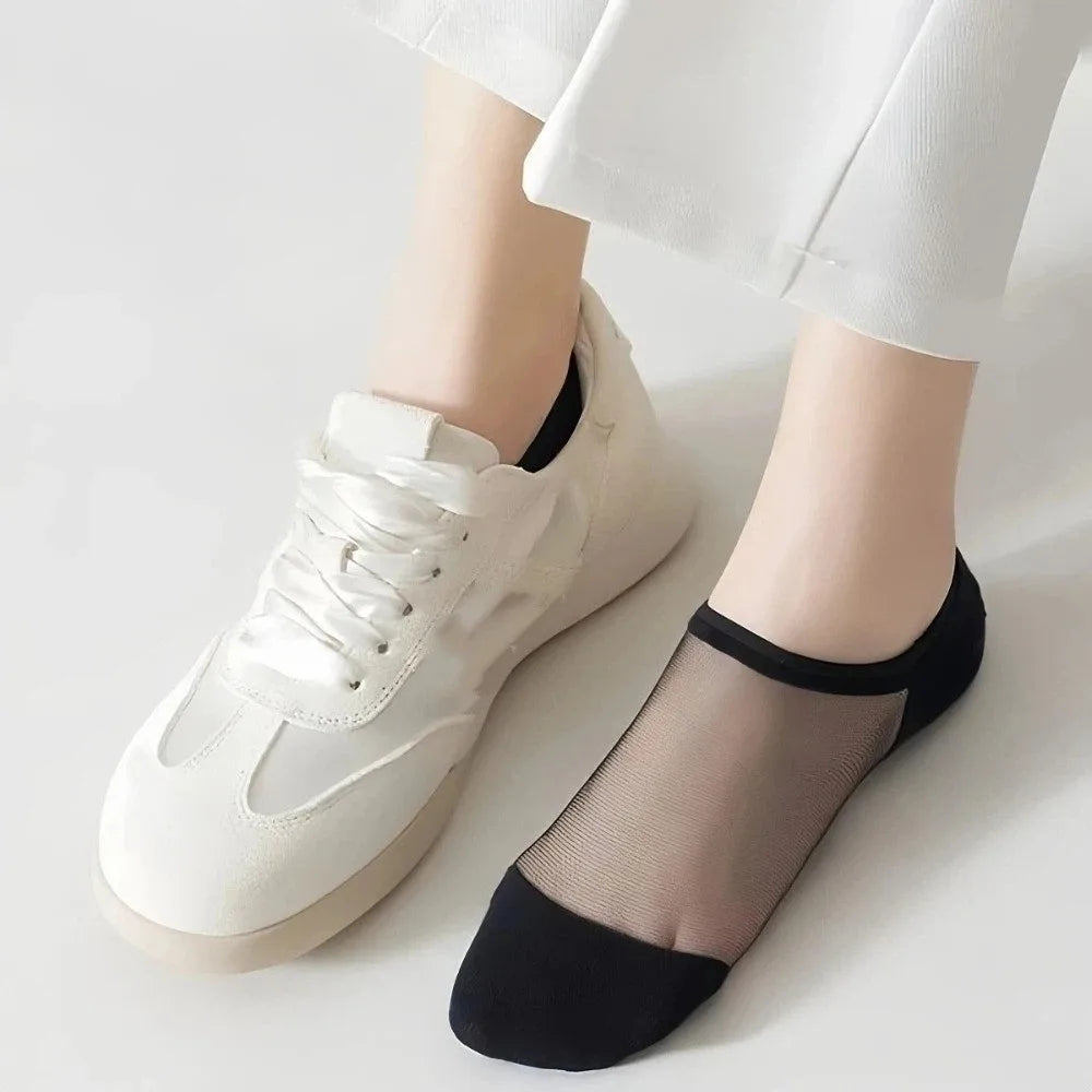 Invisible Breathable Cotton Transparent Non-Slip Socks