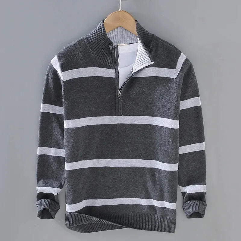Hiro Katoenen Quarter-Zip Sweater