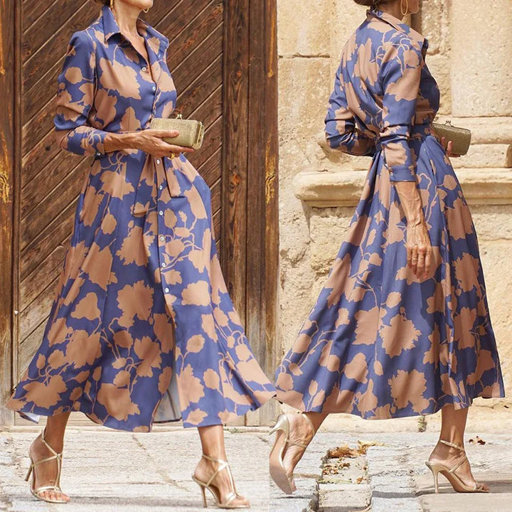 Women’s Satin Midi Dress – Luxurious Draped Flowing Lace Debossed Sleeve Dress