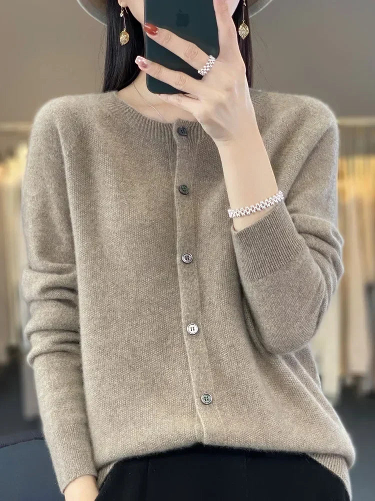 Ladies Soft Long Sleeve Button Cardigan