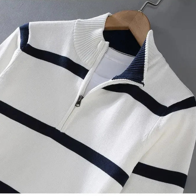 Hiro Katoenen Quarter-Zip Sweater