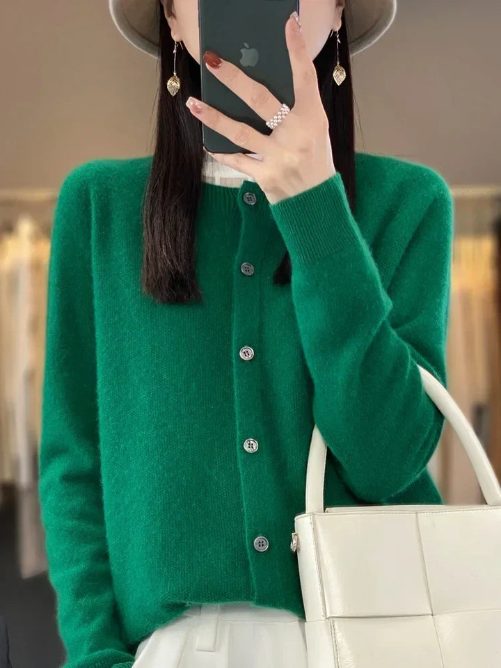 Ladies Soft Long Sleeve Button Cardigan
