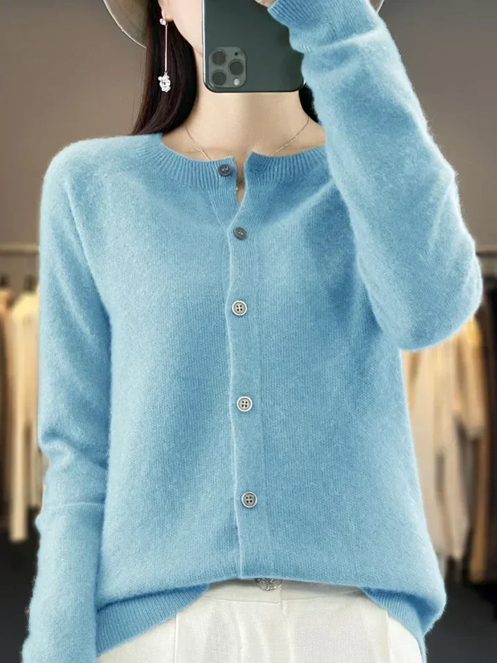 Ladies Soft Long Sleeve Button Cardigan
