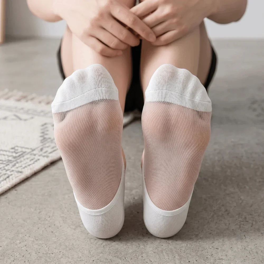 Invisible Breathable Cotton Transparent Non-Slip Socks