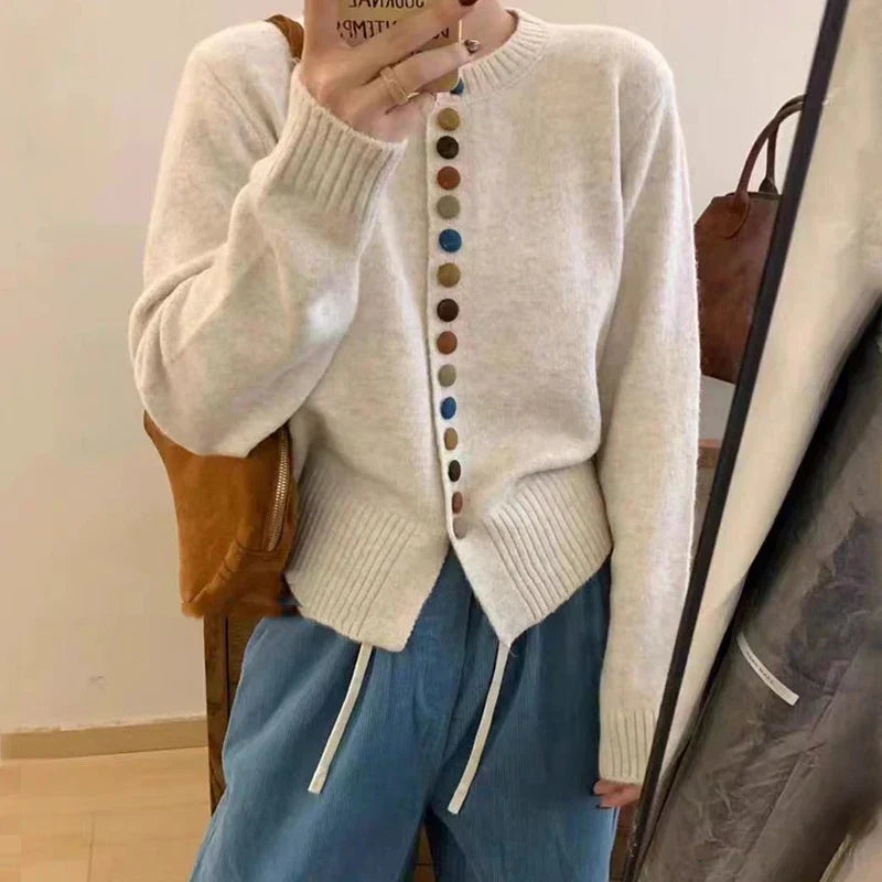 AUDREY – MULTICOLOR BUTTON KNIT COAT