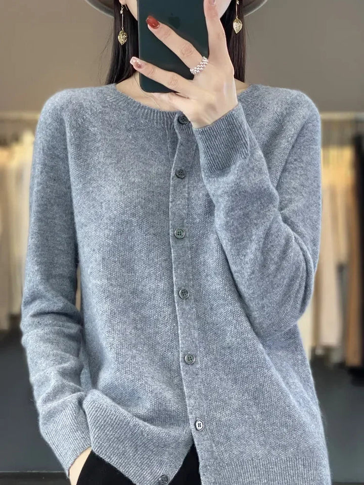 Ladies Soft Long Sleeve Button Cardigan