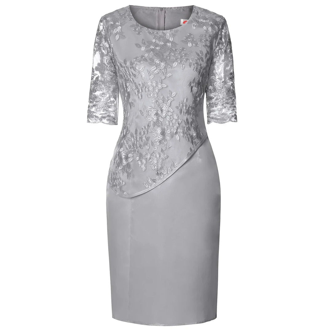 Luxurious Kimono Sleeve Satin Floral Midi With Exquisite Textured Detailing Dress