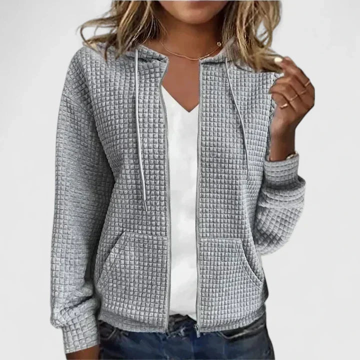 MYRA – QUILTED ZIP-UP HOODIE