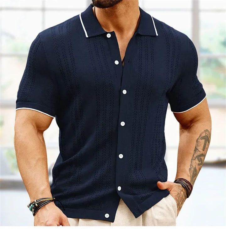 Carlo Marino Knop-Down Knitted Polo