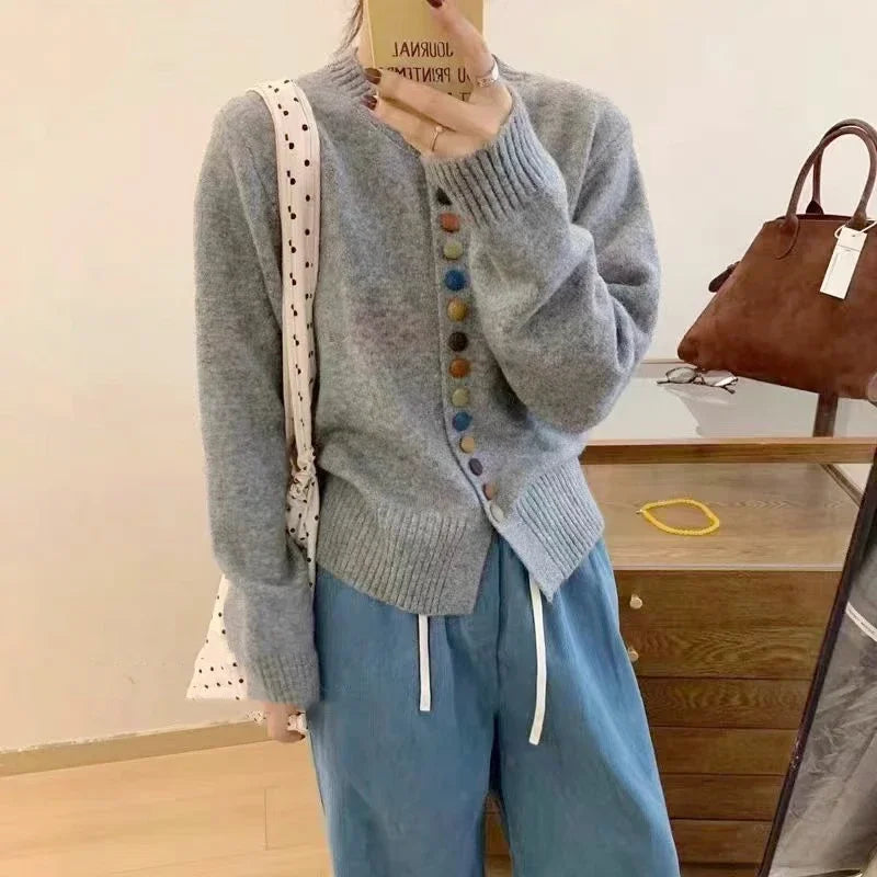 AUDREY – MULTICOLOR BUTTON KNIT COAT