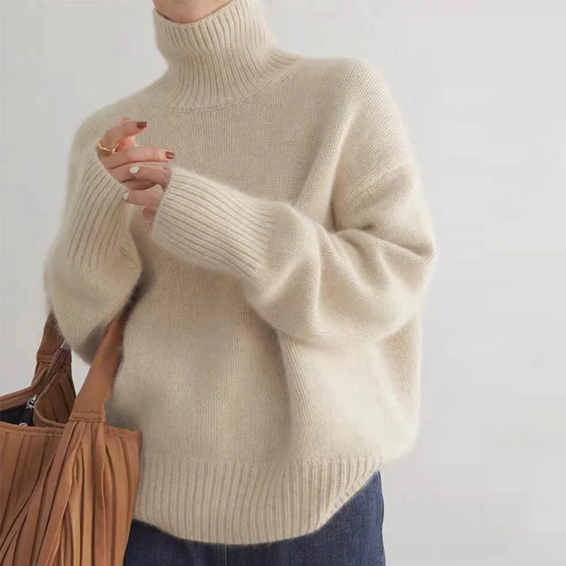 Ladies Turtleneck Sweater Soft Knit
