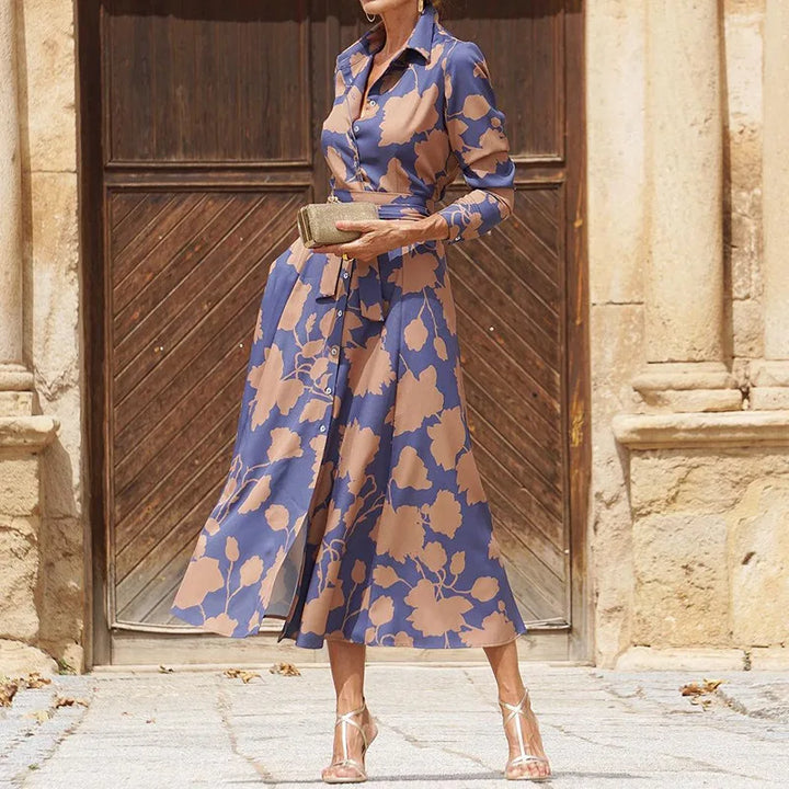 Women’s Satin Midi Dress – Luxurious Draped Flowing Lace Debossed Sleeve Dress