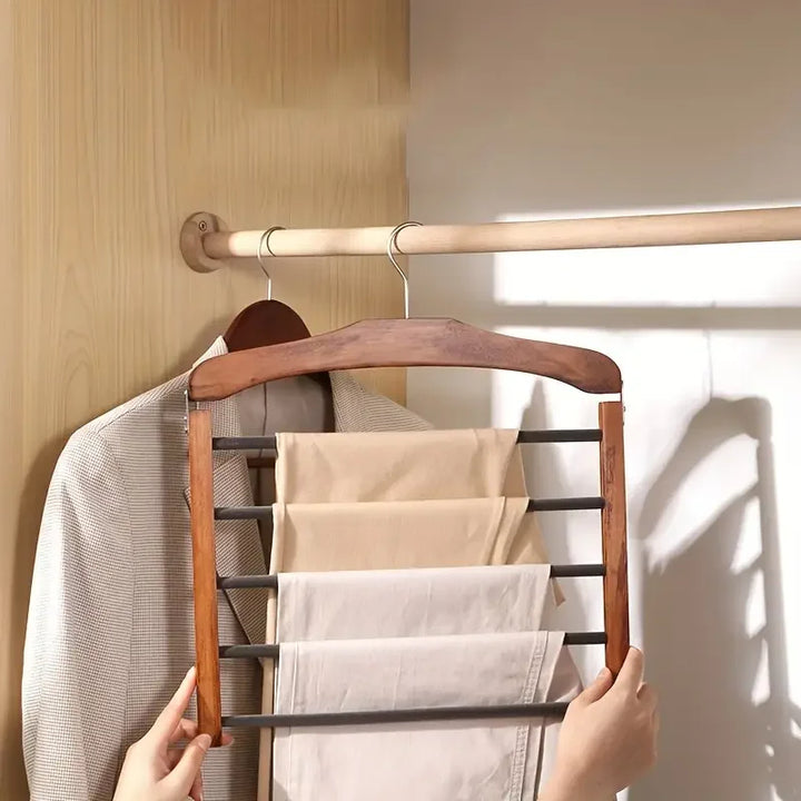 Premium Walnut Wood Multi-Bar Hanger