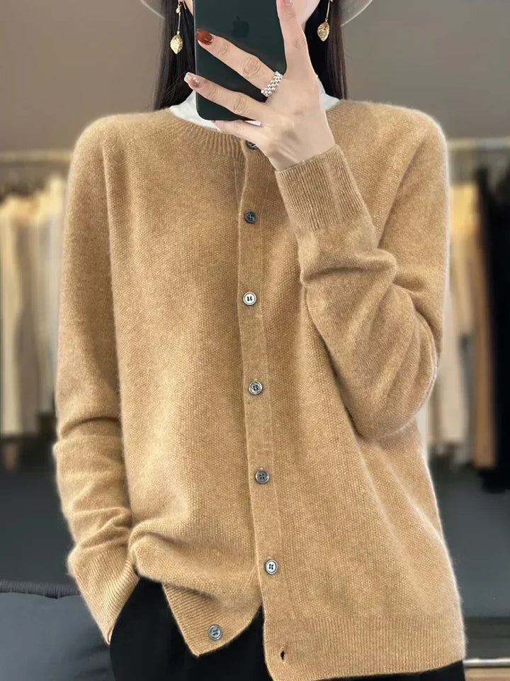 Ladies Soft Long Sleeve Button Cardigan