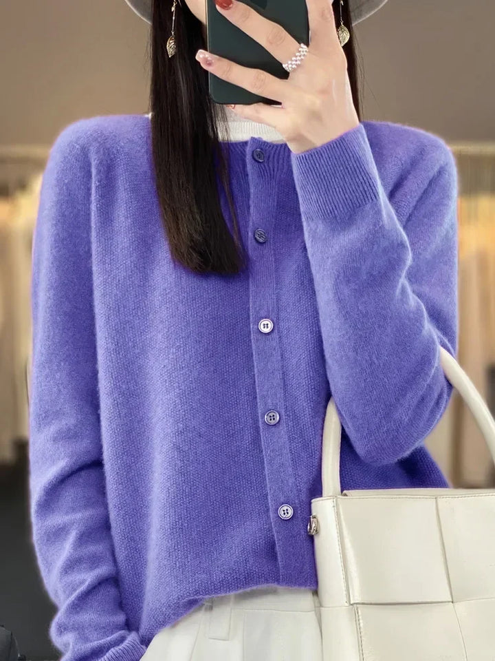 Ladies Soft Long Sleeve Button Cardigan