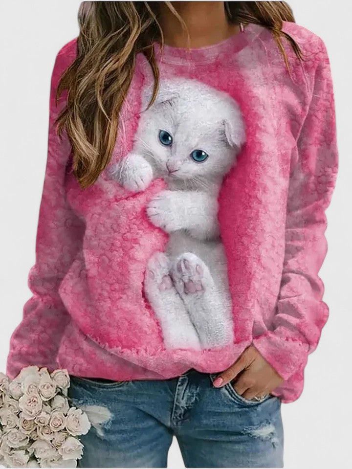 MAE – COZY CAT PRINT SWEATER