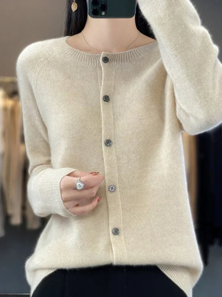 Ladies Soft Long Sleeve Button Cardigan