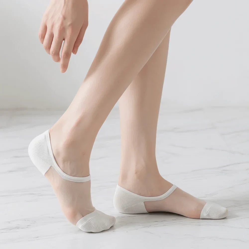 Invisible Breathable Cotton Transparent Non-Slip Socks