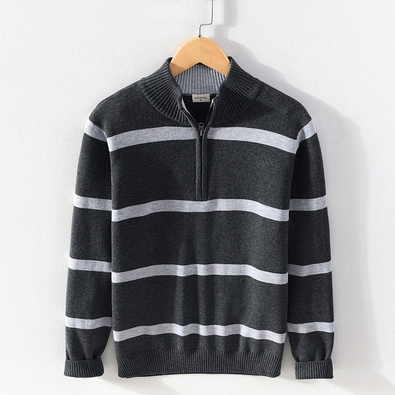 Hiro Katoenen Quarter-Zip Sweater