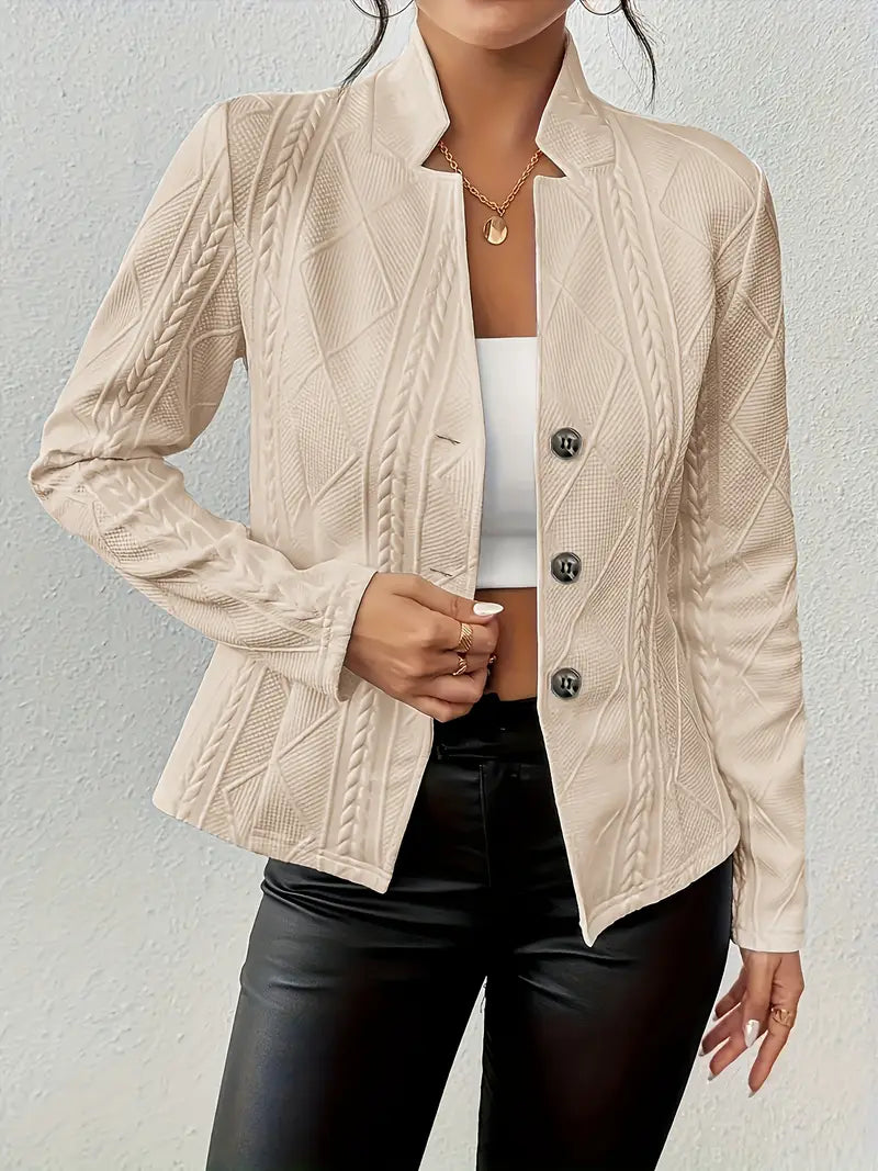 Mars | Blazer with Embroidery and Reversed Collar